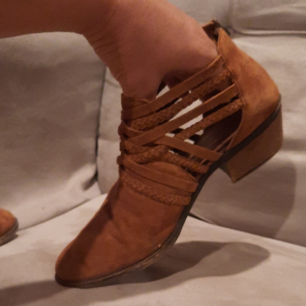 Caslon Brown Braided Ankle Booties - Picture 4 of 4